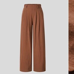 Rust Wide Leg Linen Pants